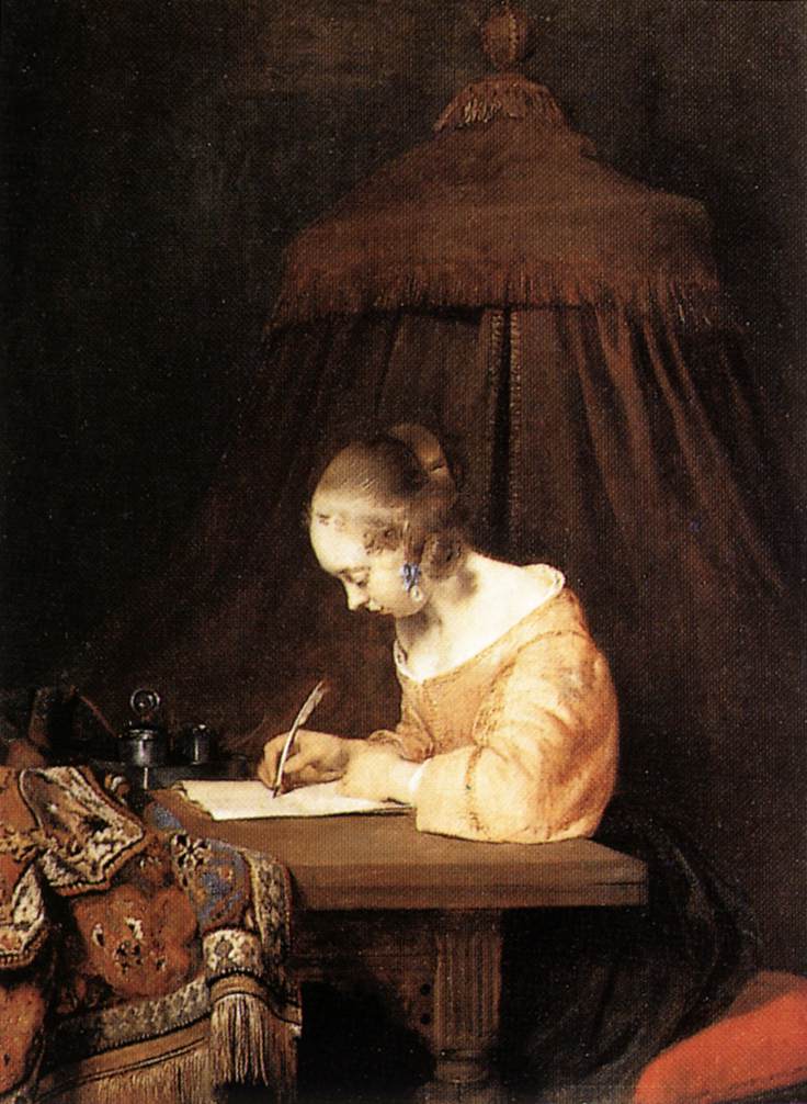 Peinture de Gerard ter Borch - Femme écrivant une lettre